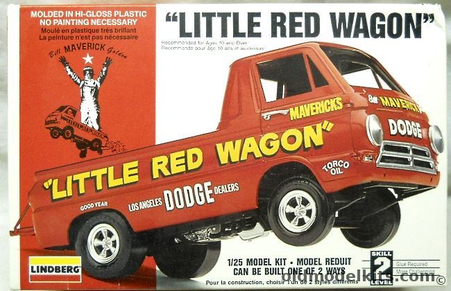 Lindberg 1/25 Dodge Little Red Wagon A100 - Builds Stock or Race Truck, 72158 plastic model kit